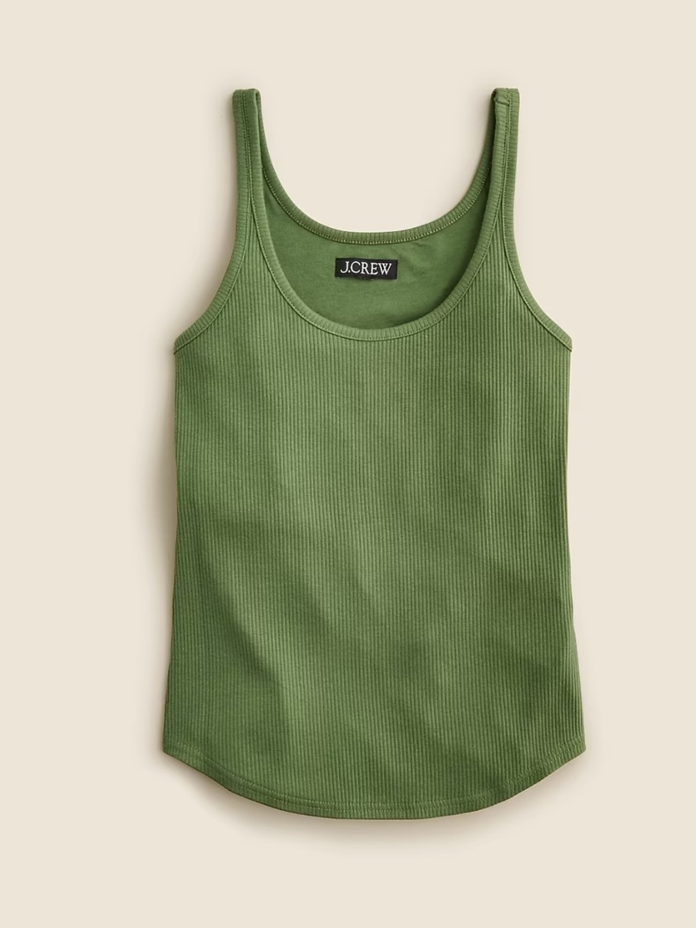 J. Crew Olive Green Vintage Rib Shelf-Bra Tank Top